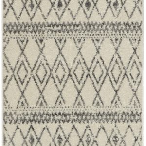 2?x 10?Ivory and Gray Berber Pattern Runner Rug