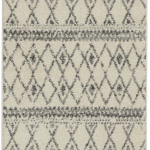 2?x 8?Ivory and Gray Berber Pattern Runner Rug