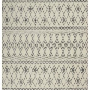 5?x 7?Ivory and Gray Berber Pattern Area Rug