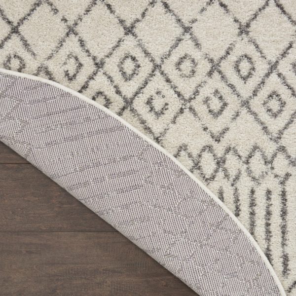 4?Round Ivory and Gray Geometric Area Rug - Image 3