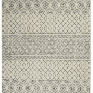 5?x 7?Ivory and Gray Geometric Area Rug