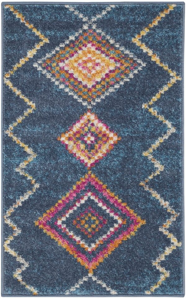 2?x 3?Navy Blue Berber Pattern Scatter Rug