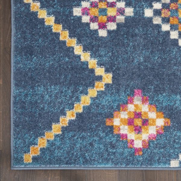 2?x 3?Navy Blue Berber Pattern Scatter Rug - Image 2