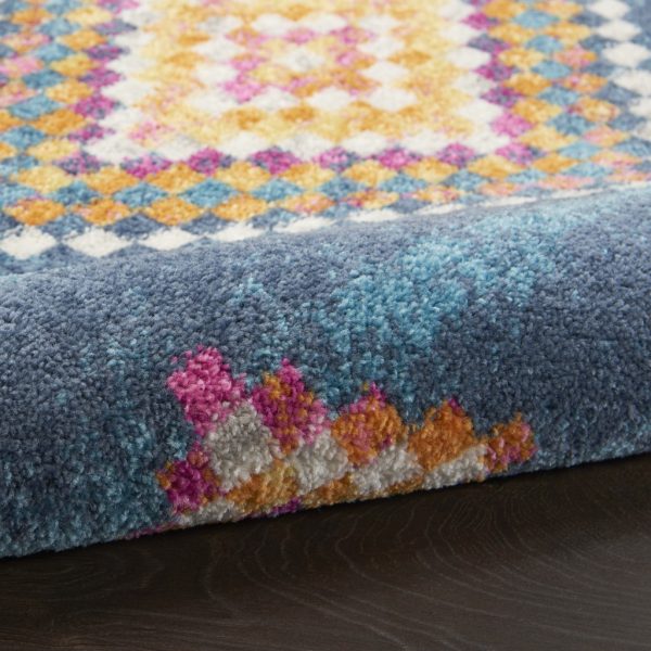 2?x 3?Navy Blue Berber Pattern Scatter Rug - Image 3