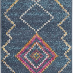 2?x 8?Navy Blue Berber Pattern Runner Rug