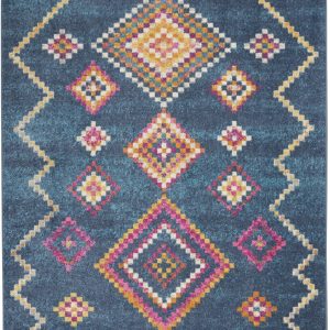 5?x 7?Navy Blue Berber Pattern Area Rug