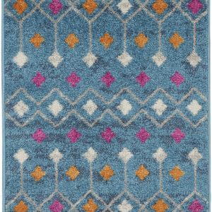 2?x 3?Blue Jewels Geometric Scatter Rug