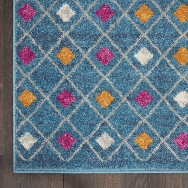 2?x 8?Blue Jewels Geometric Runner Rug - Image 2