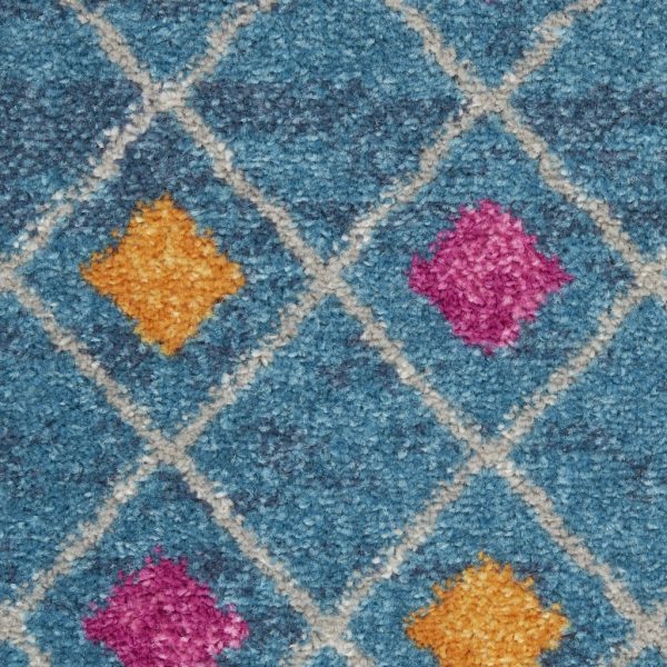 2?x 8?Blue Jewels Geometric Runner Rug - Image 5