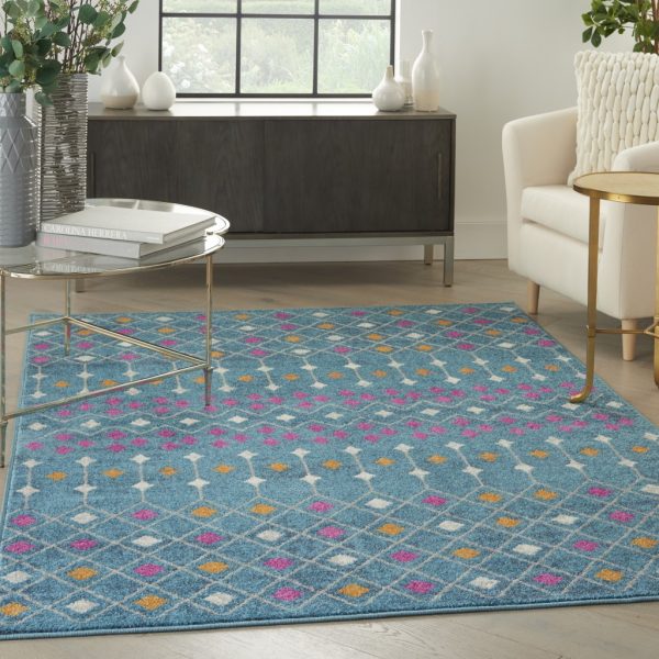 5?x 7?Blue Jewels Geometric Area Rug - Image 4
