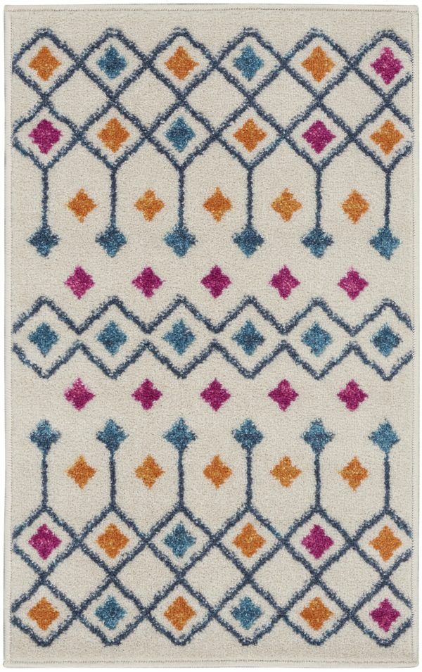 2?x 3?Ivory Jewels Geometric Scatter Rug