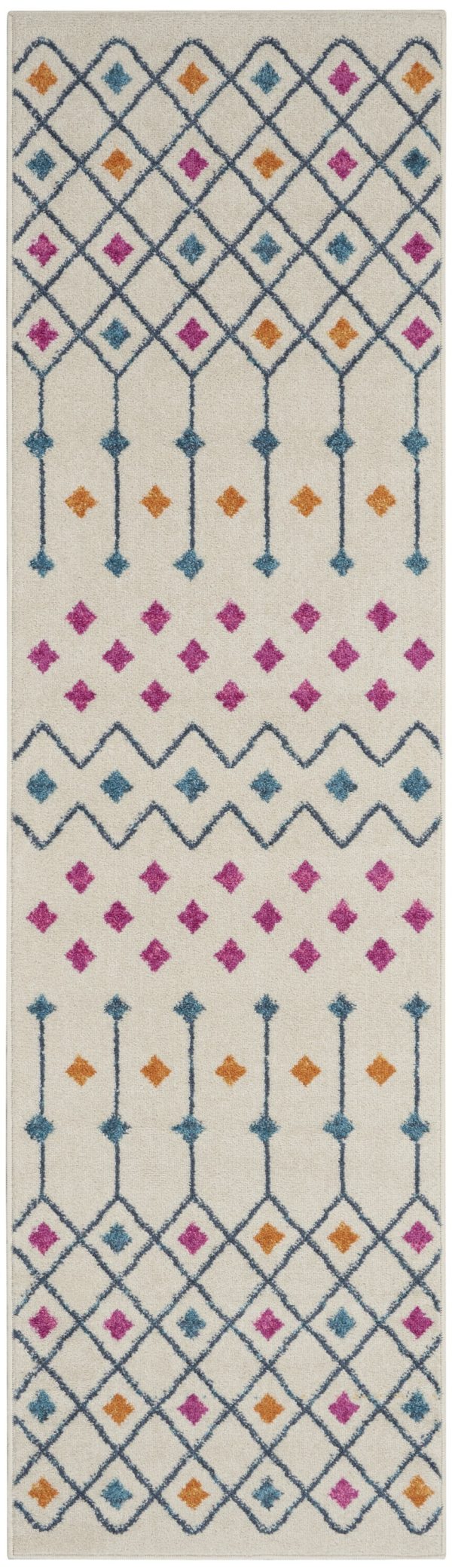 2?x 8?Ivory Jewels Geometric Runner Rug