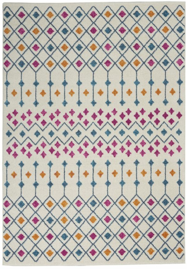 4?x 6?Ivory Jewels Geometric Area Rug