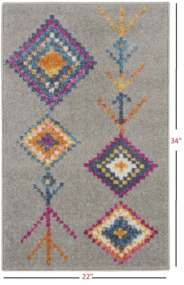 2?x 3?Gray and Multicolor Geometric Scatter Rug - Image 5