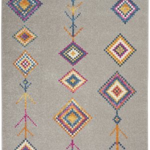 4?x 6?Gray and Multicolor Geometric Area Rug