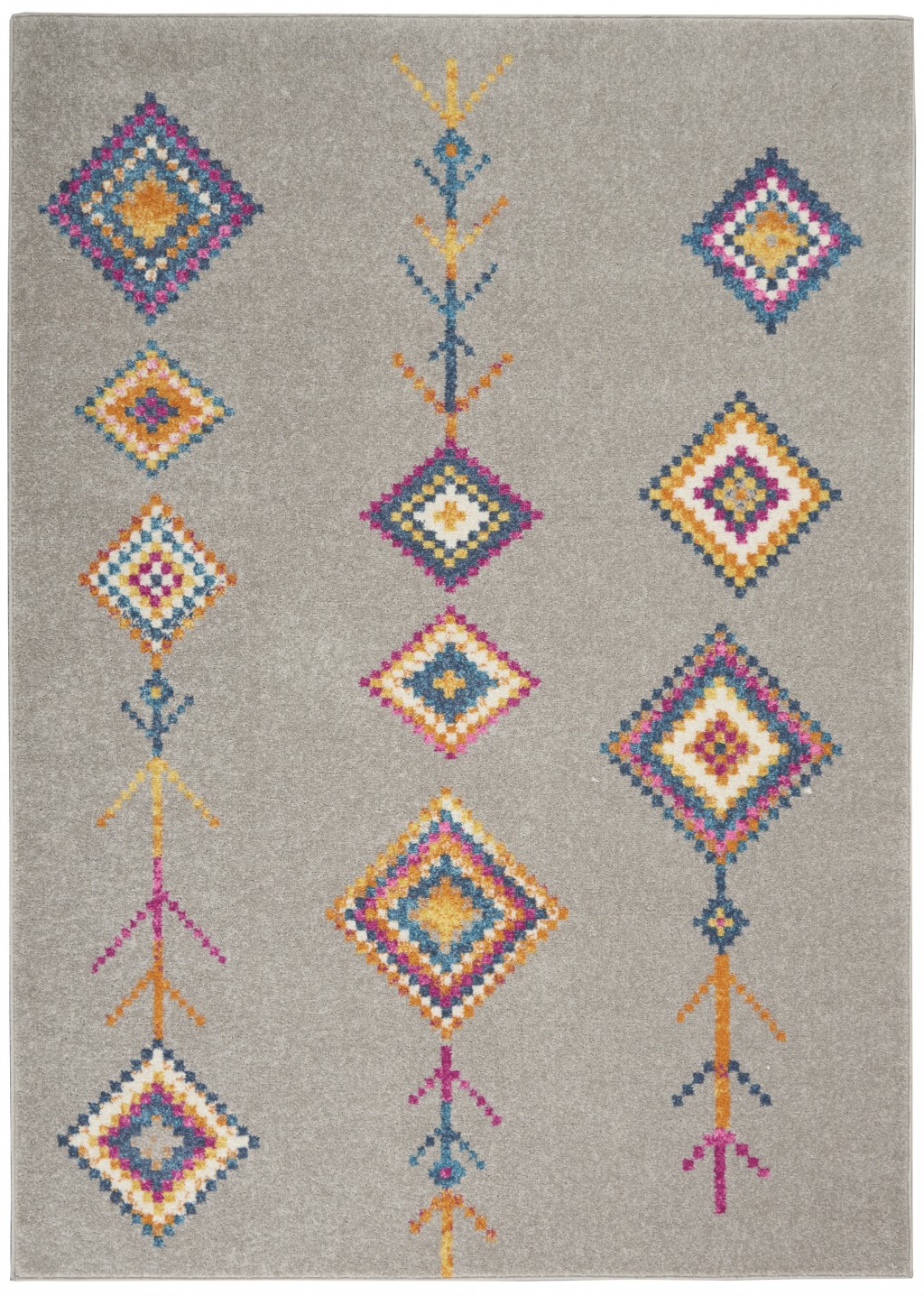 4?x 6?Gray and Multicolor Geometric Area Rug