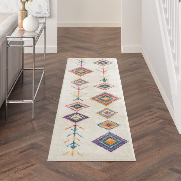 2?x 8?Ivory Boho Jewels Geometric Runner Rug - Image 4
