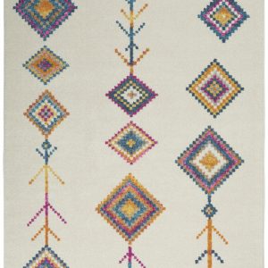 4?x 6?Ivory Boho Jewels Geometric Area Rug