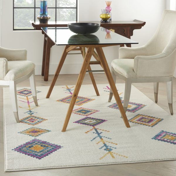 4?x 6?Ivory Boho Jewels Geometric Area Rug - Image 4