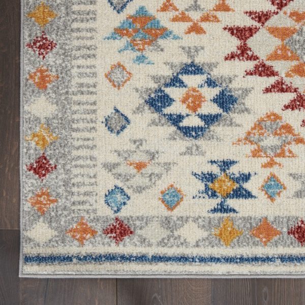 5?x 7?Ivory and Red Diamonds Area Rug - Image 2
