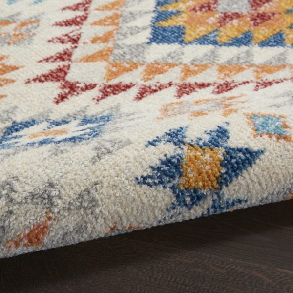 5?x 7?Ivory and Red Diamonds Area Rug - Image 3