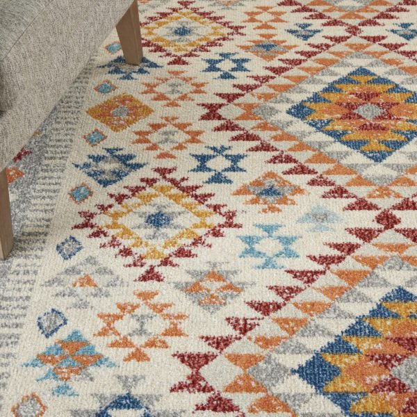 5?x 7?Ivory and Red Diamonds Area Rug - Image 5