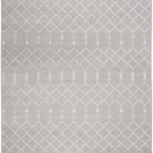 5?x 7?Gray and Ivory Berber Pattern Area Rug