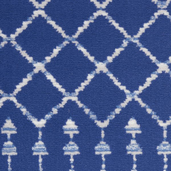 6?x 9?Navy Blue and Ivory Berber Pattern Area Rug - Image 5