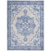 5?x 7?Gray and Blue Persian Medallion Area Rug