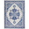 5?x 7?Ivory and Blue Persian Medallion Area Rug