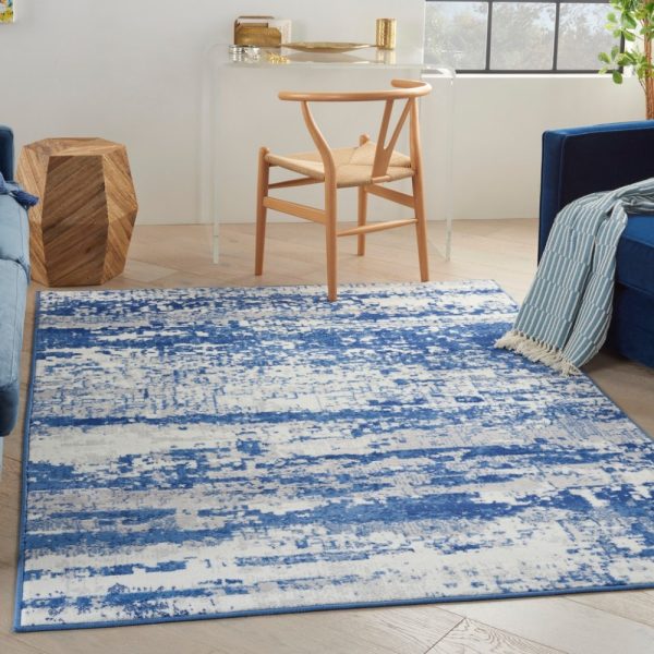 4?x 6?Ivory and Navy Oceanic Area Rug - Image 2