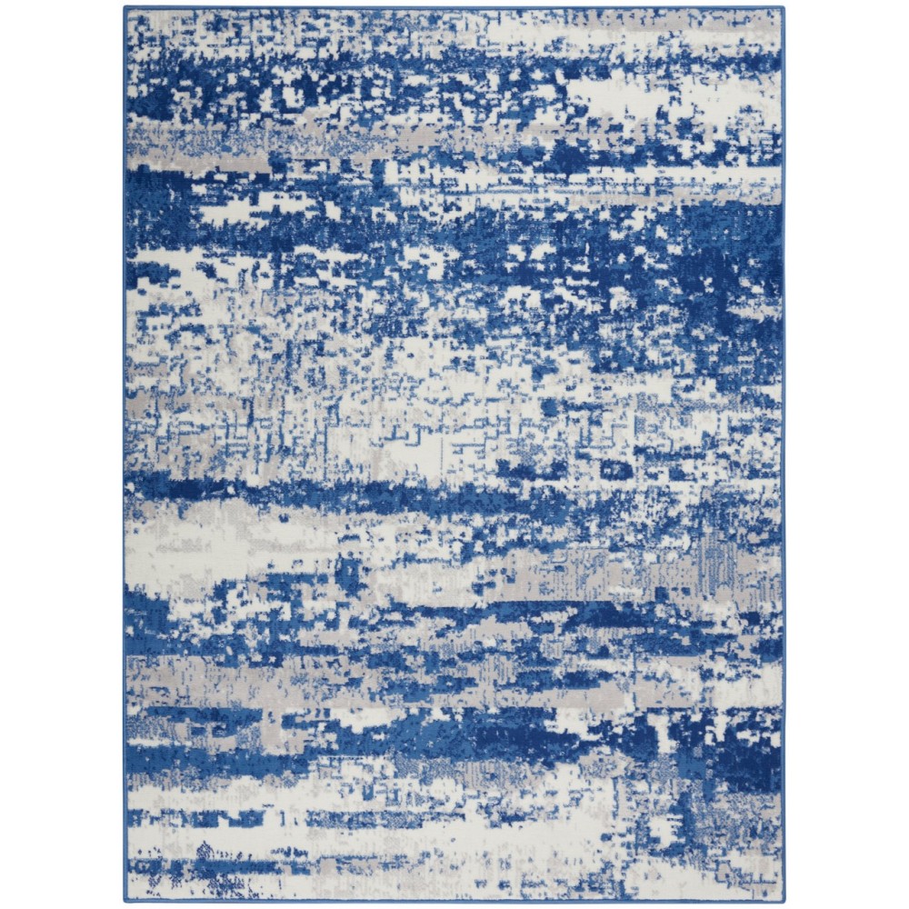 5?x 7?Ivory and Navy Oceanic Area Rug