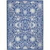 4?x 6?Navy and Ivory Intricate Floral Area Rug