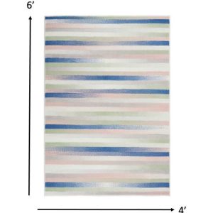 4?x 6?Ivory Halftone Stripe Area Rug