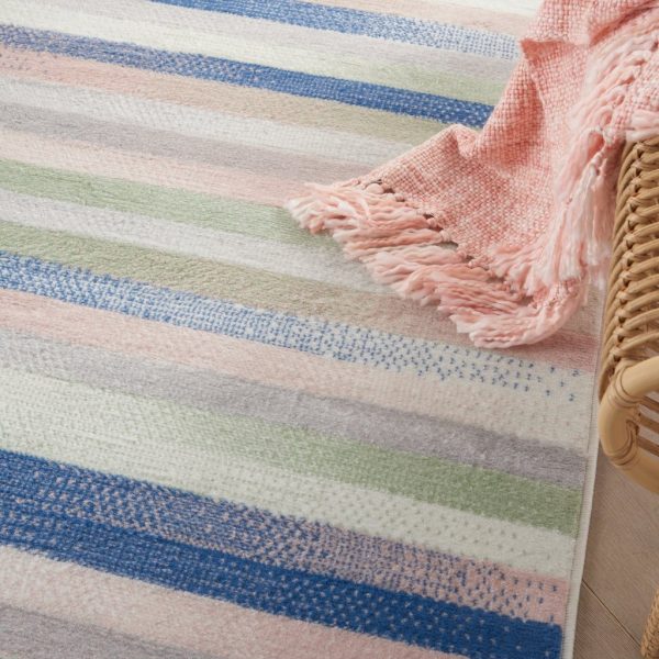 4?x 6?Ivory Halftone Stripe Area Rug - Image 2