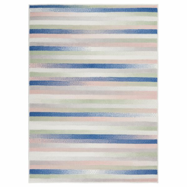 4?x 6?Ivory Halftone Stripe Area Rug - Image 4
