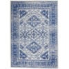 5?x 7?Ivory and Navy Geometric Area Rug