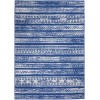 6?x 9?Navy Blue and Ivory Distressed Area Rug