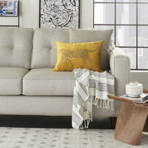 Bold Golden Leopard Lumbar Pillow - Image 3