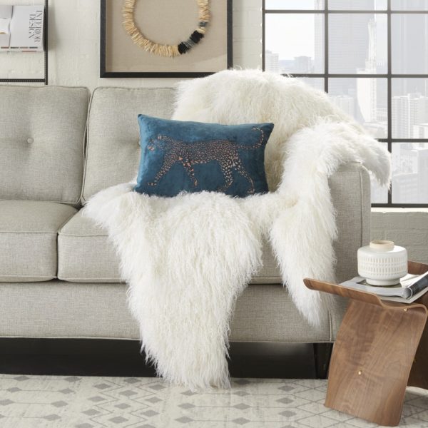 Bold Teal Leopard Lumbar Pillow - Image 3