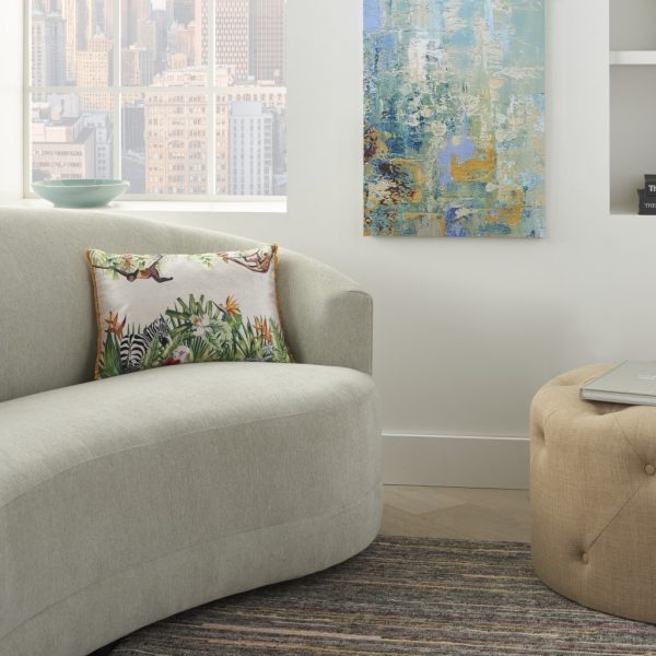 Multicolor Jungle Art Lumbar Pillow - Image 3