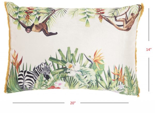 Multicolor Jungle Art Lumbar Pillow - Image 5