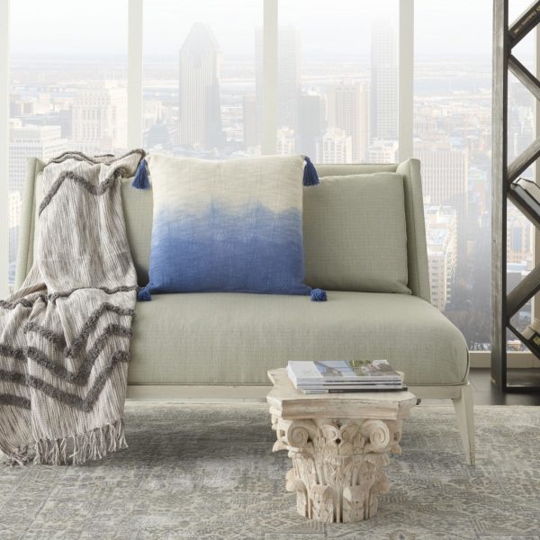 Blue Ombre Tasseled Throw Pillow - Image 3