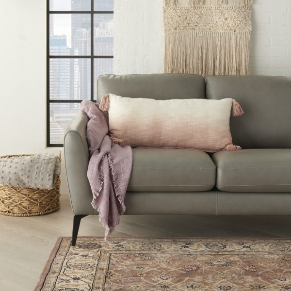 Pink Ombre Tasseled Lumbar Pillow - Image 3
