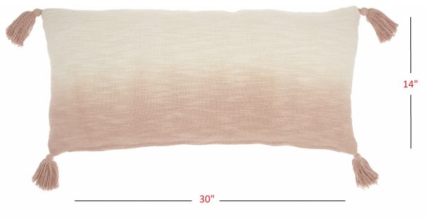 Pink Ombre Tasseled Lumbar Pillow - Image 5