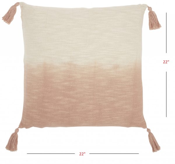 Pink Ombre Tasseled Throw Pillow - Image 5