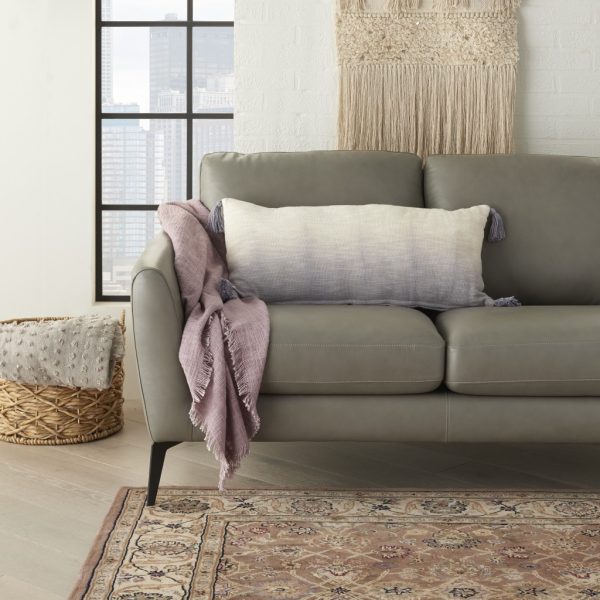 Gray Ombre Tasseled Lumbar Pillow - Image 3