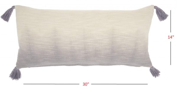 Gray Ombre Tasseled Lumbar Pillow - Image 5