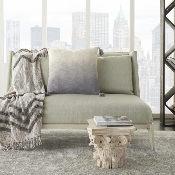 Gray Ombre Tasseled Throw Pillow - Image 3