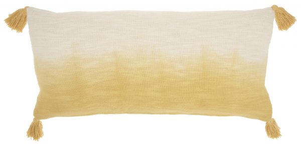 Yellow Ombre Tasseled Lumbar Pillow - Image 2